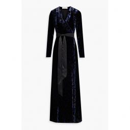 Pogue devore-velvet maxi wrap dress