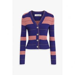 Tereza striped ribbed-knit cardigan