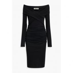 Minx off-the-shoulder wool-blend jersey dress