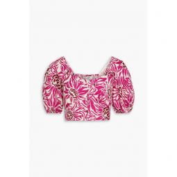 Dover cropped floral-print canvas top