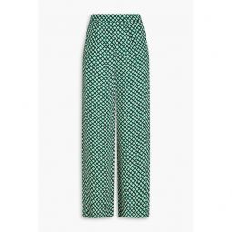 Montreal printed crepe wide-leg pants