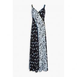 Ozzie printed jacquard maxi slip dress