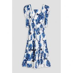 Nora floral-print broderie anglaise cotton midi dress