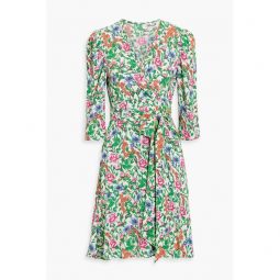 Charlene floral-print crepe mini wrap dress