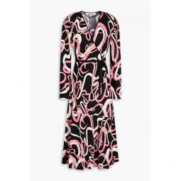 Anika printed EcoVero-blend jersey midi wrap dress