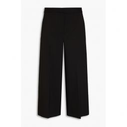 Cropped twill wide-leg pants