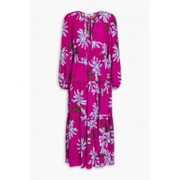 Dominique tiered floral-print crepe midi dress