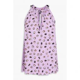 Lilia cutout printed crepe top