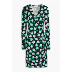 New Julian floral-print silk-jersey mini wrap dress