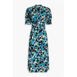 Erica printed cotton-blend poplin midi dress