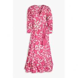 Roxanna floral-print cotton-blend poplin midi wrap dress