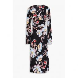 Tilly floral-print crepe de chine midi wrap dress