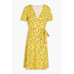 Palmina printed jersey mini wrap dress