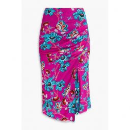 Dariella reversible floral-print stretch-mesh skirt