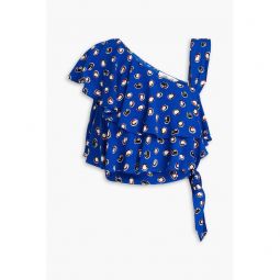 Chase tiered printed crepe top