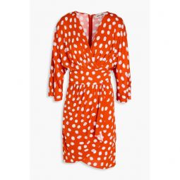 Barrington wrap-effect printed jersey mini dress