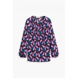 Freddie printed crepe blouse