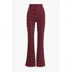 Printed stretch-jersey flared pants