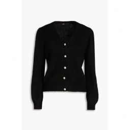 Brushed knitted cardigan