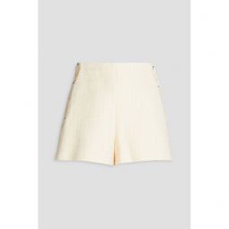 Lace-up cotton-blend tweed shorts