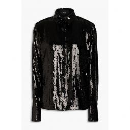 Sequined satin blouse