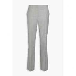 Melange wool-flannel straight-leg pants