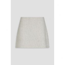 Gingham wool-felt mini skirt