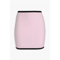 Two-tone crystal-embellished stretch-jersey mini skirt