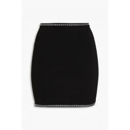 Crystal-embellished stretch-jersey mini skirt