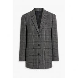 Prince of Wales checked wool-blend blazer