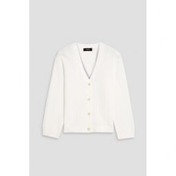 Cropped ribbed cotton-blend cardigan