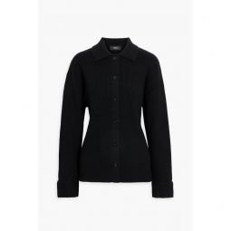 Ribbed merino wool and cashmere-blend cardigan