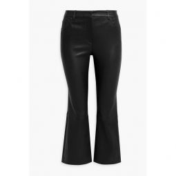 Leather kick-flare pants