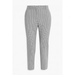 Cropped gingham wool-blend slim-leg pants