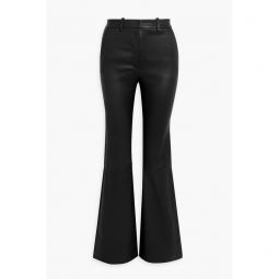 Leather flared pants