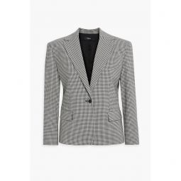 Gingham wool-blend blazer
