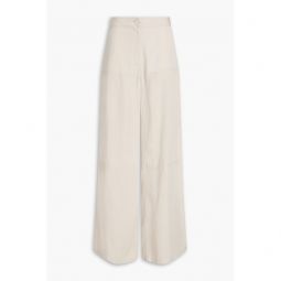 Lyocell-twill wide-leg pants