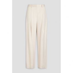 Twill wide-leg pants