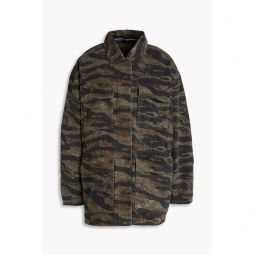 Camouflage-print denim jacket