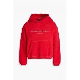 Glittered French cotton-terry hoodie
