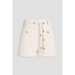 Metallic checked cotton-blend tweed shorts