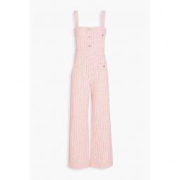 Embellished metallic cotton-blend tweed jumpsuit