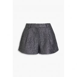 Sequin-embellished metallic tweed shorts