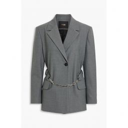 Belted twill blazer