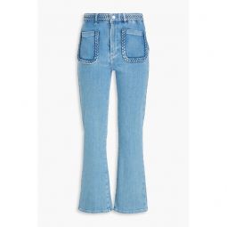 Braided high-rise bootcut jeans
