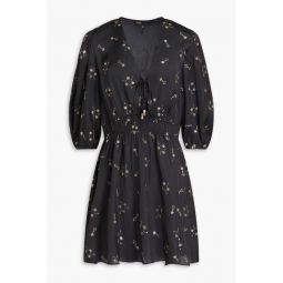 Sequin-embellished satin mini dress