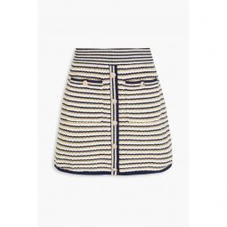 Metallic striped knitted mini skirt