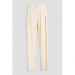 Pleated crepe wide-leg pants