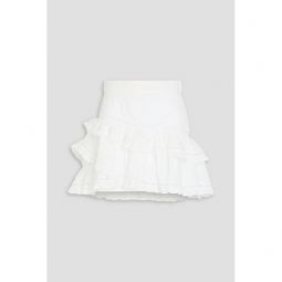 Ruffled cotton mini skirt