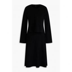 Layered stretch-knit dress